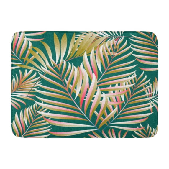 GODPOK Beauty Abstract of Tropical Palm Tree Jungle Leaves Floral Pattern Beaches Botanical Rug Doormat Bath Mat 23.6x15.7 inch