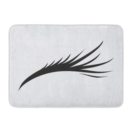 GODPOK Beauty Make Eyelashes Hair Abstract Lines Triangular Shape Black White Beautiful Cosmetic Rug Doormat Bath Mat 23.6x15.7 inch