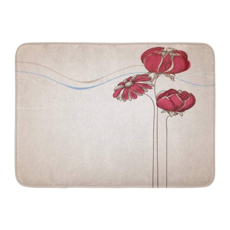 GODPOK Beauty Pink Abstract Flower Festive Various Events Red Beautiful Bloom Rug Doormat Bath Mat 23.6x15.7 inch