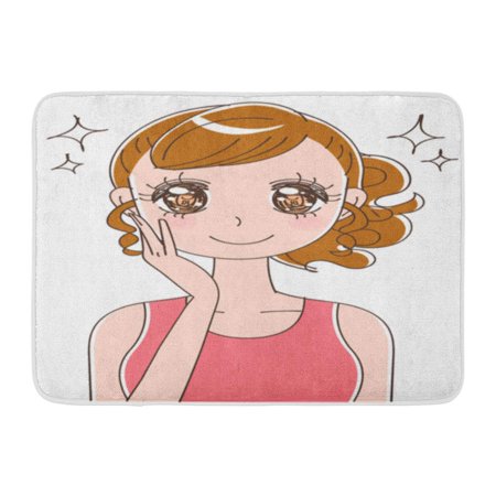 GODPOK Beauty White Aging Woman Skin Care Beautiful Cartoon Rug Doormat Bath Mat 23.6x15.7 inch