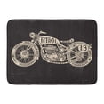thumbnail image 1 of GODPOK Bike Black Motorbike Text Filled Vintage Motorcycle Retro Cycle Rug Doormat Bath Mat 23.6x15.7 inch, 1 of 1