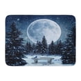thumbnail image 1 of GODPOK Bird Blue Moon Winter Scene at Night White Bench Branch Rug Doormat Bath Mat 23.6x15.7 inch, 1 of 1