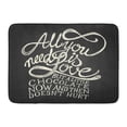 thumbnail image 1 of GODPOK Black All You Need is Love But Little Chocolate Now and Then Doesn't Hurt Quotes White on Blackboard Day Rug Doormat Bath Mat 23.6x15.7 inch, 1 of 1