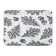 thumbnail image 1 of GODPOK Black Sketch Engraving Oak Leaf Acorn Vintage Botany Interior Design Curtains White Autumn Rug Doormat Bath Mat 23.6x15.7 inch, 1 of 1