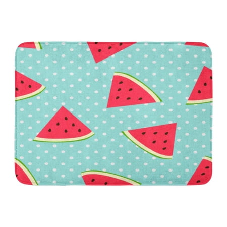 GODPOK Blue Fruit Pink Kid Watermelon with Polka Dots Green Cute Colorful Girl Rug Doormat Bath Mat 23.6x15.7 inch