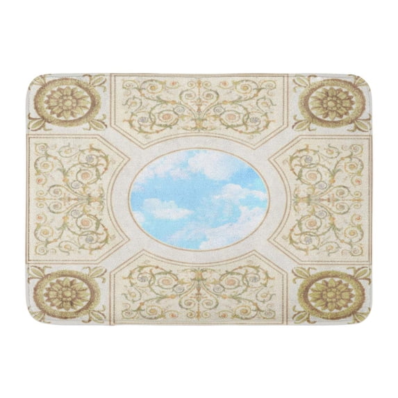 GODPOK Blue Sky The Ceiling is Ornamented with Patterns White Interior Rug Doormat Bath Mat 23.6x15.7 inch