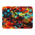 thumbnail image 1 of GODPOK Blue Yellow Batik Colored with Spots Triangles Circles and Dots Abstract Black Abstraction Colorful Rug Doormat Bath Mat 23.6x15.7 inch, 1 of 1