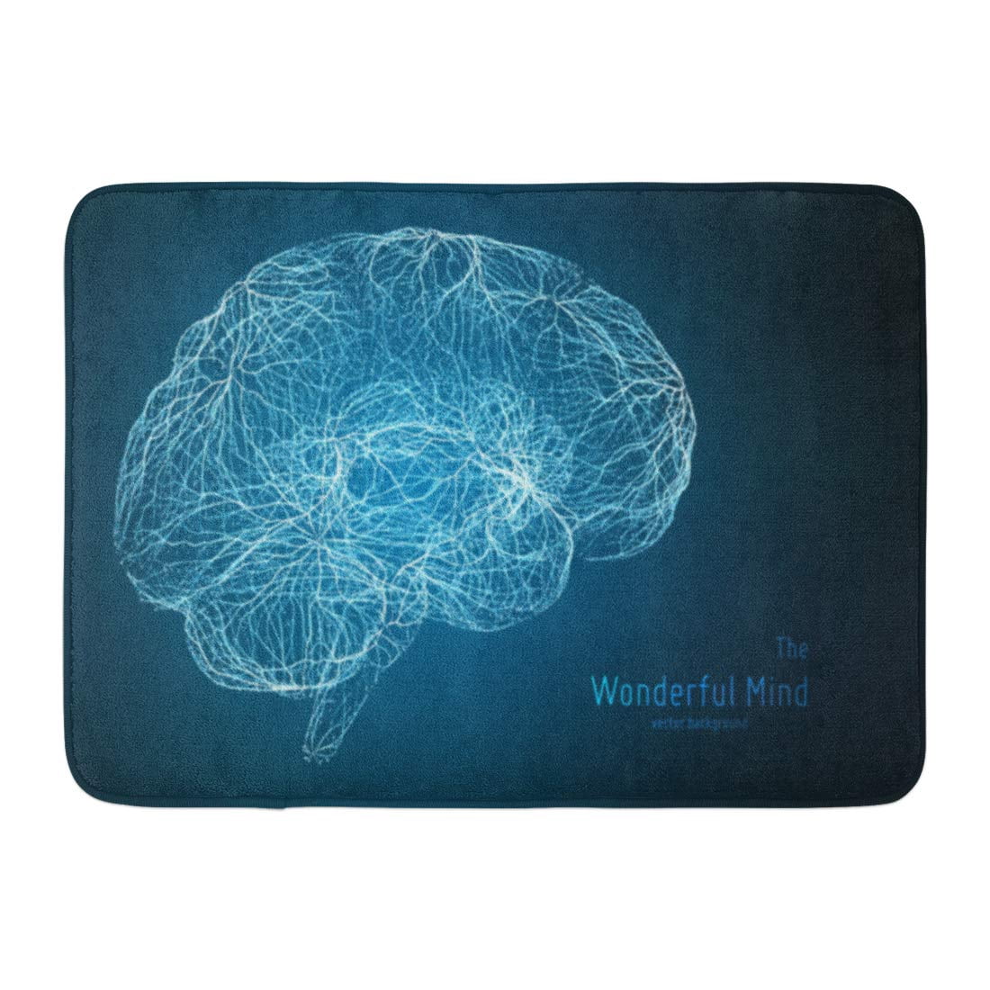 Designer Rugs Neuron GODPOK Blue of 3D Brain Side with Synapses and Glowing Neurons ...