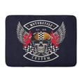 thumbnail image 1 of GODPOK Bones Black Badge Vintage Motorcycle Monochrome Skull and Wing in Helmet Graphics Biker Emblem Bike Rug Doormat Bath Mat 23.6x15.7 inch, 1 of 1
