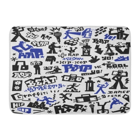 GODPOK Boy Graffiti Rap Music Doodle Graphic Cartoon Rug Doormat Bath Mat 23.6x15.7 inch