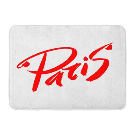 GODPOK Brush White Text Paris Love Letters Lettering and Typographic Design Beautiful Calligraphic Rug Doormat Bath Mat 23.6x15.7 inch