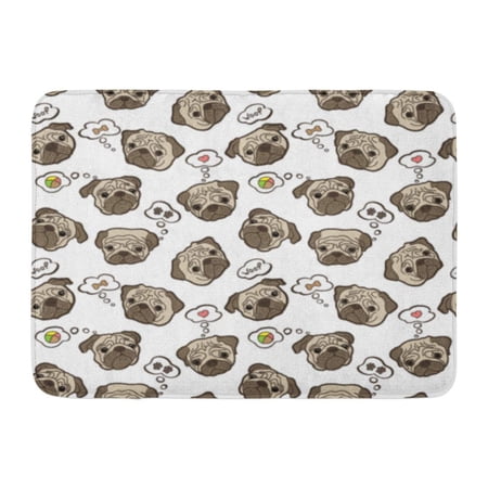 GODPOK Bubble Animal Pug Dog Pattern with Ball Cats Rug Doormat Bath Mat 23.6x15.7 inch