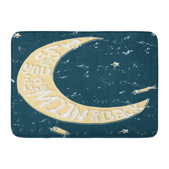GODPOK Calligraphy I Love You to The Moon and Back Phrase Written in Shape for Romantic Valentine Day Date Rug Doormat Bath Mat 23.6x15.7 inch