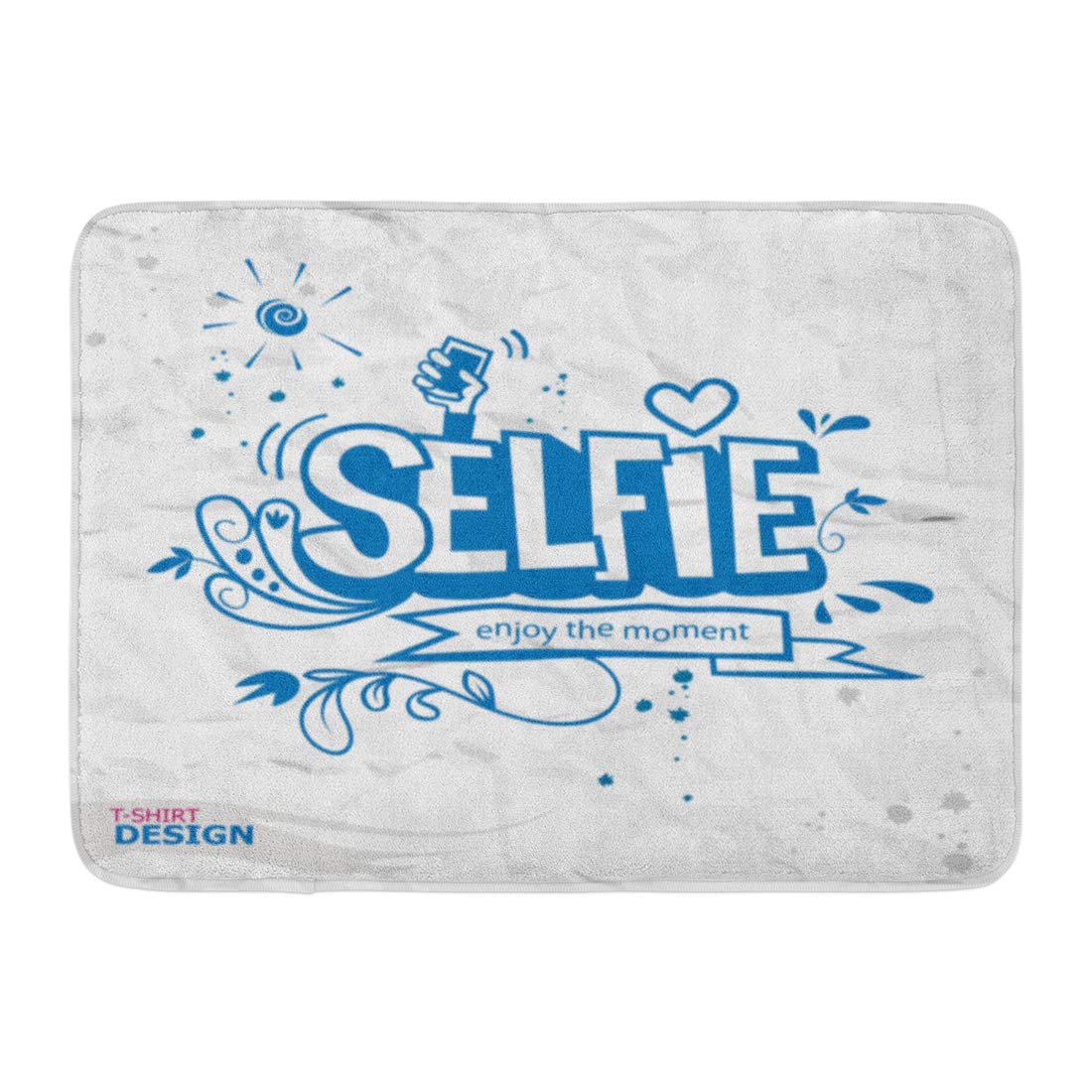 GODPOK Camera Fun Take Selfie Motivation Quote Hand Lettering on Letter Text Rug Doormat Bath Mat 23.6x15.7 inch - image 1 of 1