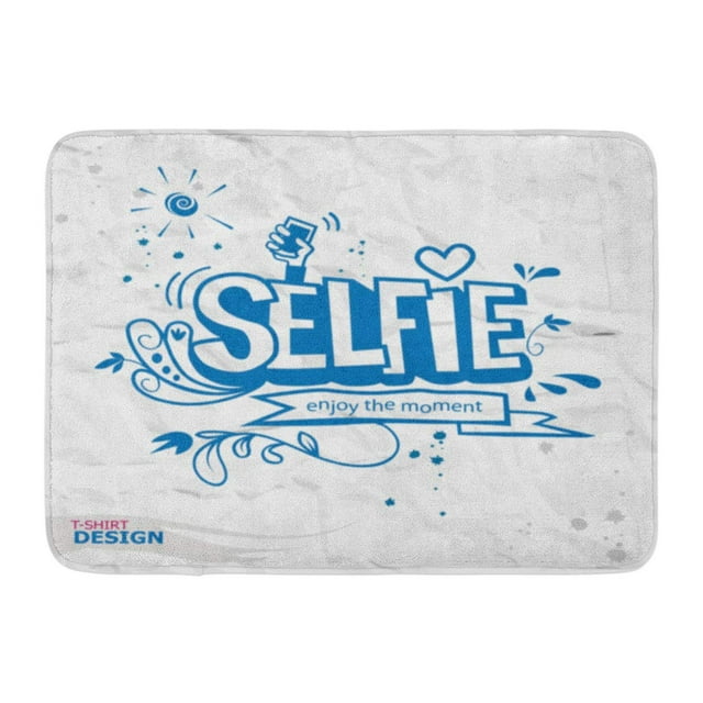 GODPOK Camera Fun Take Selfie Motivation Quote Hand Lettering on Letter Text Rug Doormat Bath Mat 23.6x15.7 inch