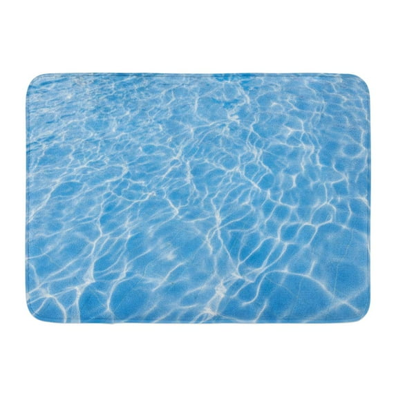 GODPOK Caribbean Abstract of Rippled Pattern Clean Water in Blue Swimming Pool Bright Clear Rug Doormat Bath Mat 23.6x15.7 inch