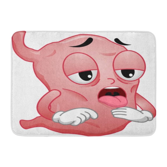 GODPOK Cartoon Ache Mascot Featuring Dehydrated Stomach Anthropomorphic Cartoonize Rug Doormat Bath Mat 23.6x15.7 inch