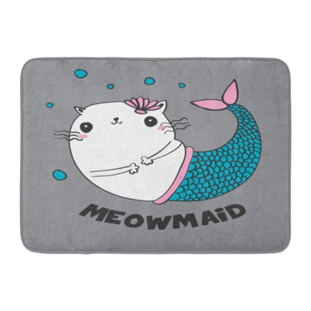 GODPOK Cartoon Awesome Funny Kitty with Embroidery Graphic Tee and Printed Boy Cat Rug Doormat Bath Mat 23.6x15.7 inch