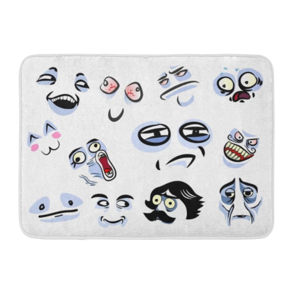 GODPOK Cartoon White Angry with Internet Memes for Your Design Funny Crazy Caricature Character Rug Doormat Bath Mat 23.6x15.7 inch
