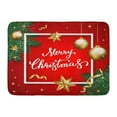 thumbnail image 1 of GODPOK Celebration Artistic Merry Christmas Lettering on Red with Calligraphy Classic Rug Doormat Bath Mat 23.6x15.7 inch, 1 of 1