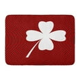 thumbnail image 1 of GODPOK Celebration Beautiful Clover Leaf Quaterfoil Quatrefoil White on Red and Black Radial Pattern As Button Rug Doormat Bath Mat 23.6x15.7 inch, 1 of 1