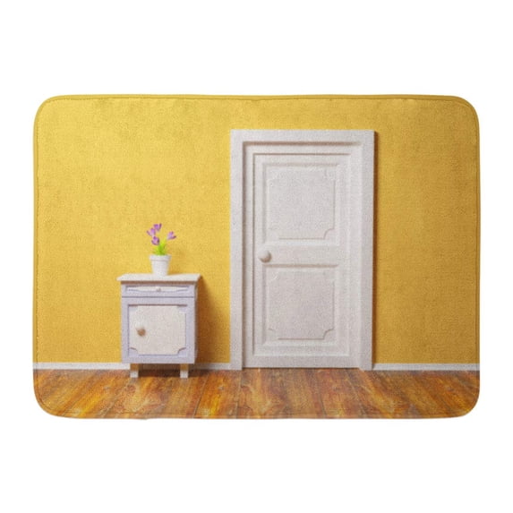 GODPOK Child Bedroom Classic Nightstand with Flower at The Wall and Door Room Girl Rug Doormat Bath Mat 23.6x15.7 inch