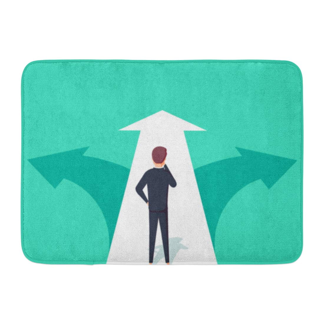 GODPOK Choice Way Decision Metaphor Flat Businessman Before Choosing