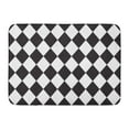 thumbnail image 1 of GODPOK Christmas White Abstract Harlequin Argyle Check Pattern Checkered Circle Rug Doormat Bath Mat 23.6x15.7 inch, 1 of 1