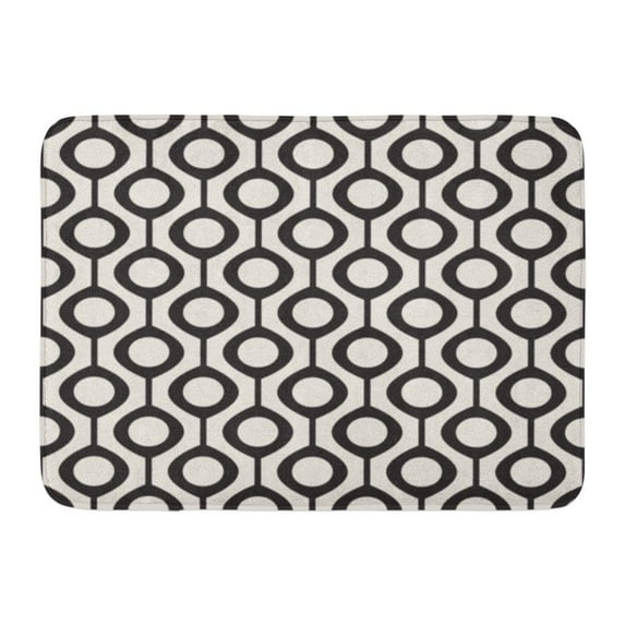 GODPOK Circuit Lattice Modern Stylish Abstract Circle Cross Rug Doormat Bath Mat 23.6x15.7 inch