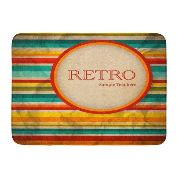 GODPOK Circus Music Retro Stiliized Design Vintage Circle Rug Doormat Bath Mat 23.6x15.7 inch