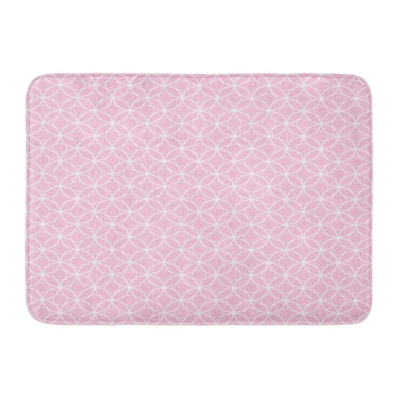 GODPOK Clover Blue Baby White and Pink Quatrefoil Pattern Green Classic Contemporary Rug Doormat Bath Mat 23.6x15.7 inch