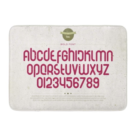 GODPOK Collection Rounded Alphabet Letters and Numbers Over Modern Bold Lettering Vintage Text Typesetting Retro Rug Doormat Bath Mat 23.6x15.7 inch price history and forecast - GODPOK
