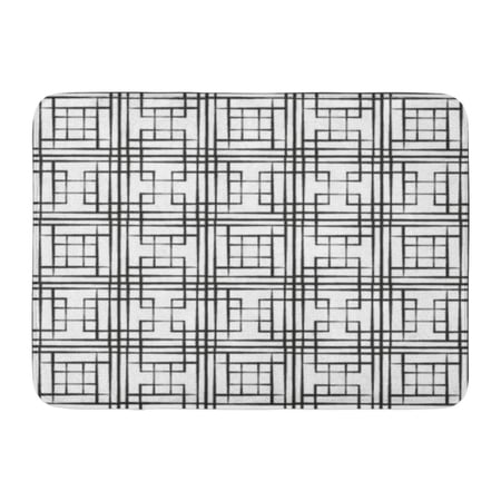 GODPOK Creative Gray Abstract Chaotic Pattern Black and White Artistic Diamond Rug Doormat Bath Mat 23.6x15.7 inch