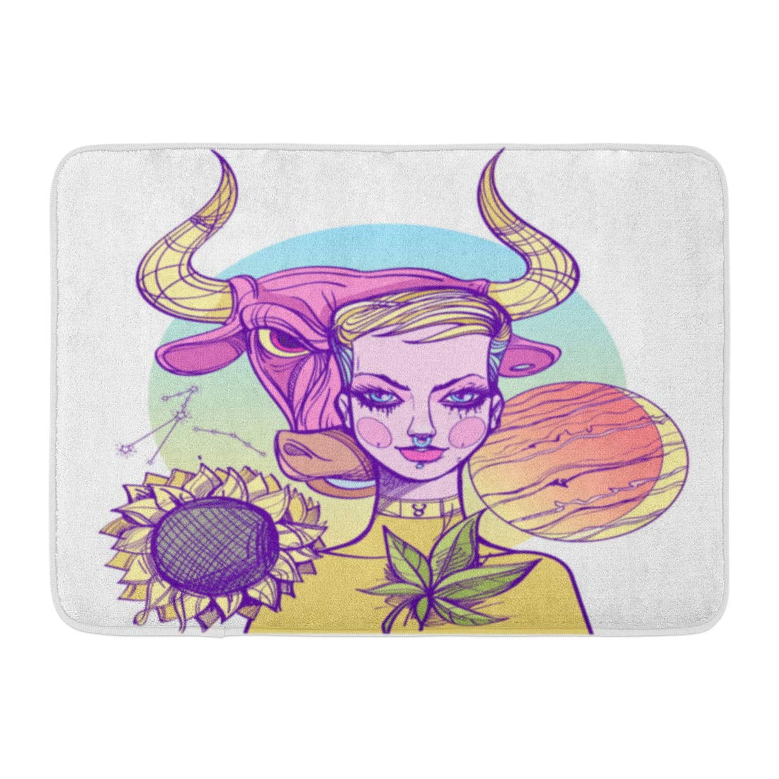 GODPOK Cute Astrological Girl Symbolizes The Zodiac Sign Taurus Pastel