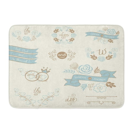 GODPOK Date Engagement of Wedding Design Party Abstract Rug Doormat Bath Mat 23.6x15.7 inch