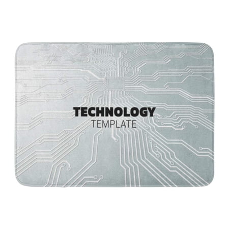 GODPOK Digital Cyberspace with Circuit Board on The Green Motherboard with Processor and Electronic Components Rug Doormat Bath Mat 23.6x15.7 inch