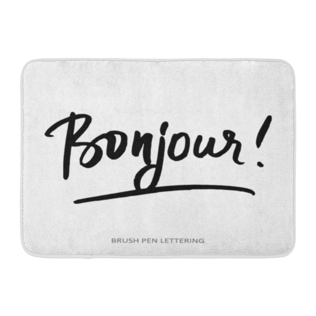 GODPOK Drawn Black Brush Bonjour French Word Meaning Hello Good Morning ...