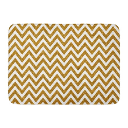 GODPOK Effect Abstract Digitally Created Metallic Glitter Chevron Design Artistic Geometric Rug Doormat Bath Mat 23.6x15.7 inch