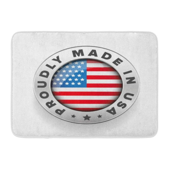 GODPOK Emblem America Proudly Made in USA Button American Product Rug Doormat Bath Mat 23.6x15.7 inch