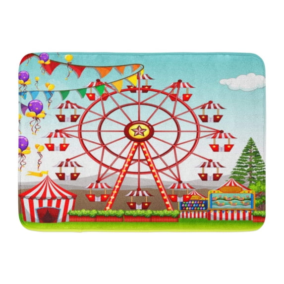 GODPOK Fair Carnival Ferris Wheel at The Amusement Park Circus Graphic Rug Doormat Bath Mat 23.6x15.7 inch