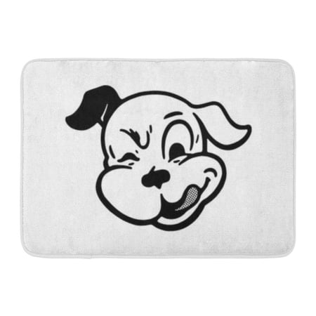 GODPOK Fifties Vintage Winking Dog Retro Clipart Clip 1950 Rug Doormat Bath Mat 23.6x15.7 inch