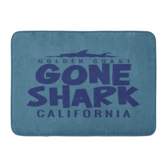 GODPOK Fin Blue Beach of Shark and California Emblem Graphic Rug Doormat Bath Mat 23.6x15.7 inch
