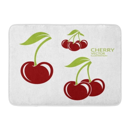 GODPOK Flat Red Berry Cherry Berries on White Silhouette Abstract Rug Doormat Bath Mat 23.6x15.7 inch