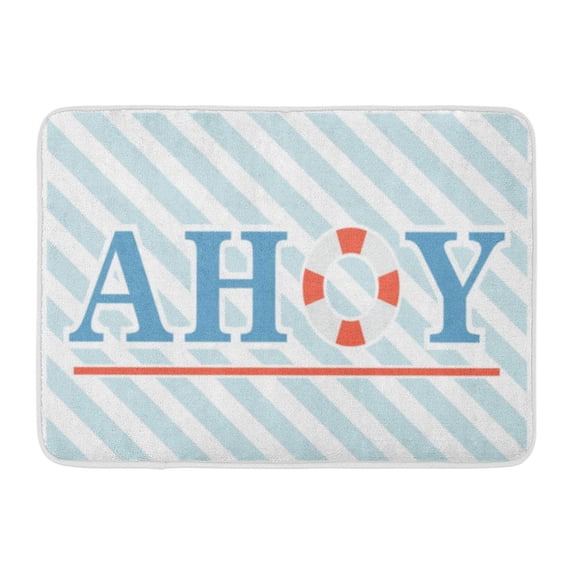 GODPOK Float Captain Ahoy Clipart Cruise Cute Device Farewell Floatation Rug Doormat Bath Mat 23.6x15.7 inch