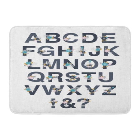 GODPOK Floral Alphabet White Flower Letters with Arrows and Feathers Save The Date Birthday Invites Tribal Rug Doormat Bath Mat 23.6x15.7 inch