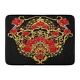 thumbnail image 1 of GODPOK Floral Baroque with Red Roses and Pearls Gold Golden Rug Doormat Bath Mat 23.6x15.7 inch, 1 of 1