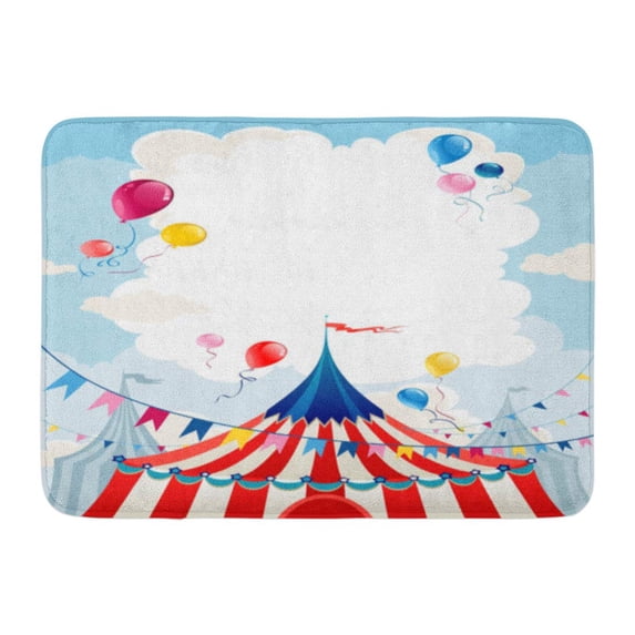 GODPOK Fun Blue Carnival Circus Day Red Tent Party Rug Doormat Bath Mat 23.6x15.7 inch