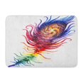 thumbnail image 1 of GODPOK Galaxy Blue Color Feather with Space Inside Red Dark Water Rug Doormat Bath Mat 23.6x15.7 inch, 1 of 1