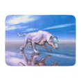 thumbnail image 1 of GODPOK Gallery Blue Animal Jaguar Computer Generated 3D Silver Sky Glossy Rug Doormat Bath Mat 23.6x15.7 inch, 1 of 1
