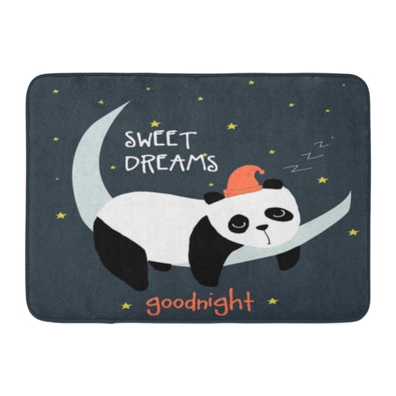 GODPOK Goodnight White Night Sweet Dreams Panda for Good Sleep Rug Doormat Bath Mat 23.6x15.7 inch